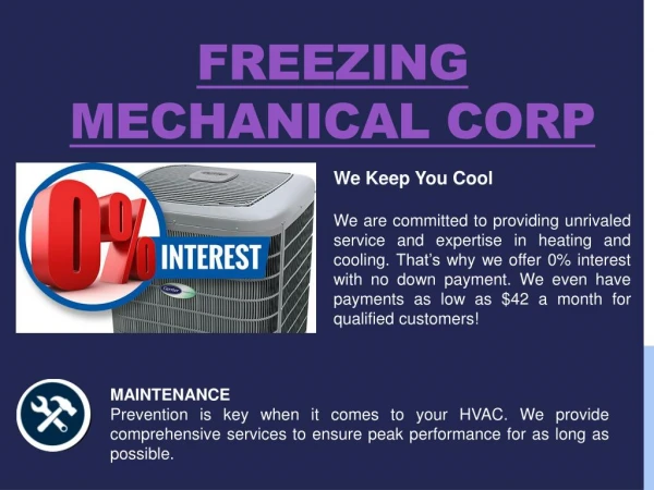 Freezing Mechanical AC Repair & Installation
