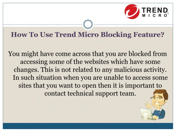 How to use trend micro blocking feature?