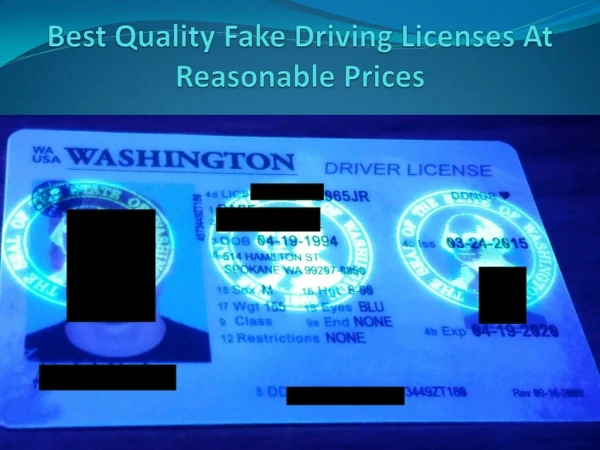 Best Quality Fake Driving Licenses At Reasonable Prices
