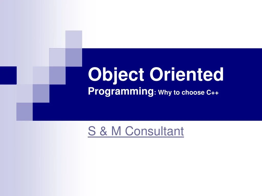 object oriented programming why to choose c