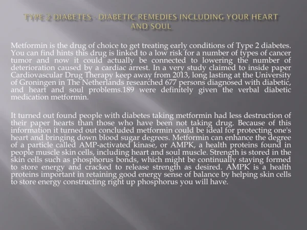 Type 2 Diabetes - Diabetic Remedies including your