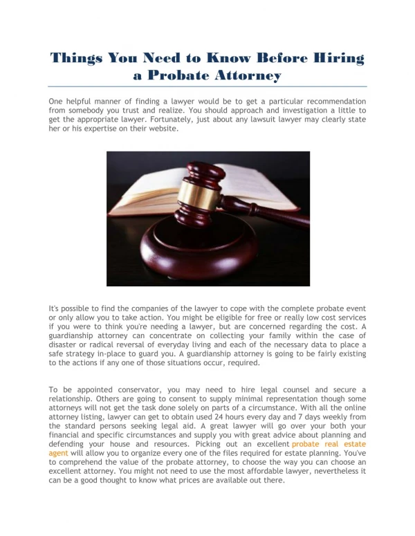 how to find a probate attorney