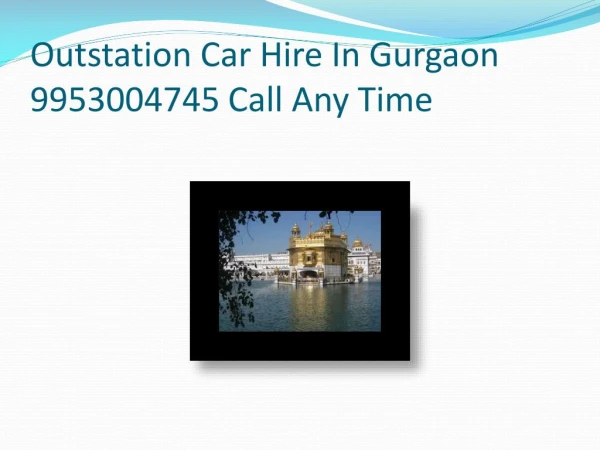 AC Outstation Taxi booking Services From Gurgaon 9953004745