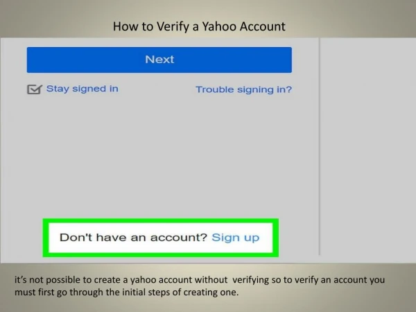 How To Verify A Yahoo Account