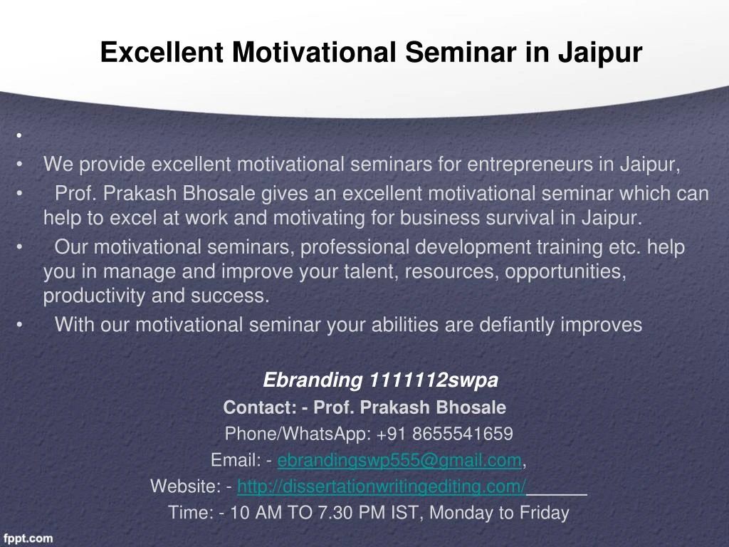 excellent motivational seminar in jaipur