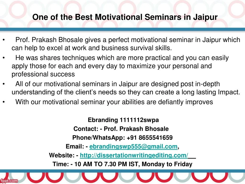 one of the best motivational seminars in jaipur