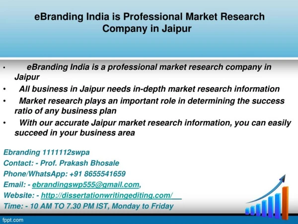 Professional Market Research Company in Jaipur