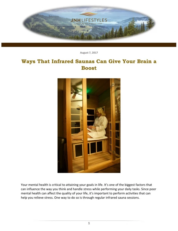 Ways That Infrared Saunas Can Give Your Brain a Boost