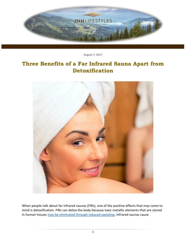 Three Benefits of a Far Infrared Sauna Apart from Detoxification