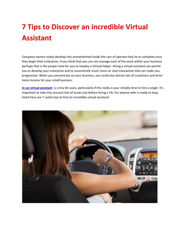 In Car Virtual Assistant (Hands-Free) | MessageMia