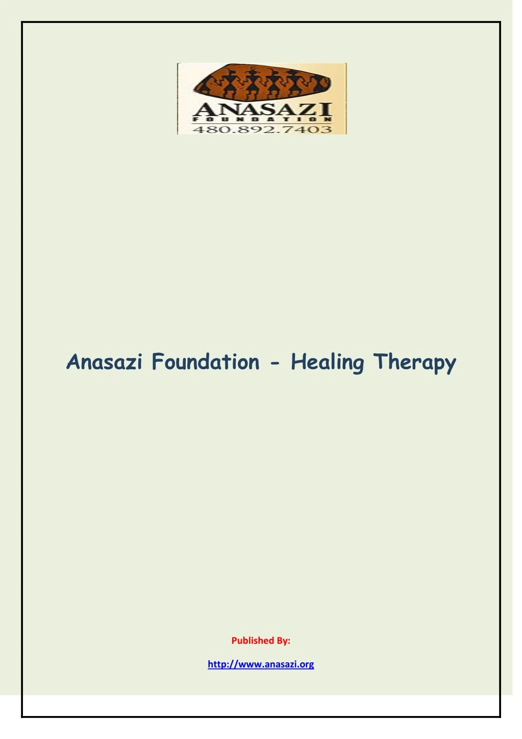 anasazi foundation healing therapy