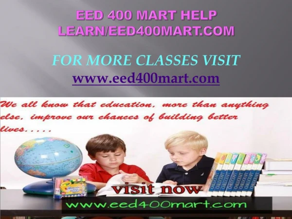 EED 400 MART help Learn/eed400mart.com