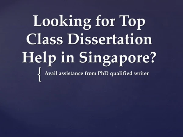 Dissertation Help Singapore
