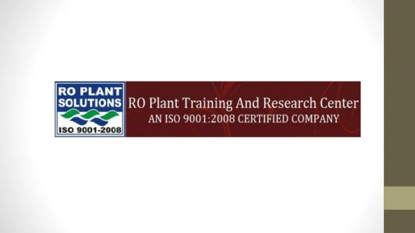 RO Plant Training and Research Center