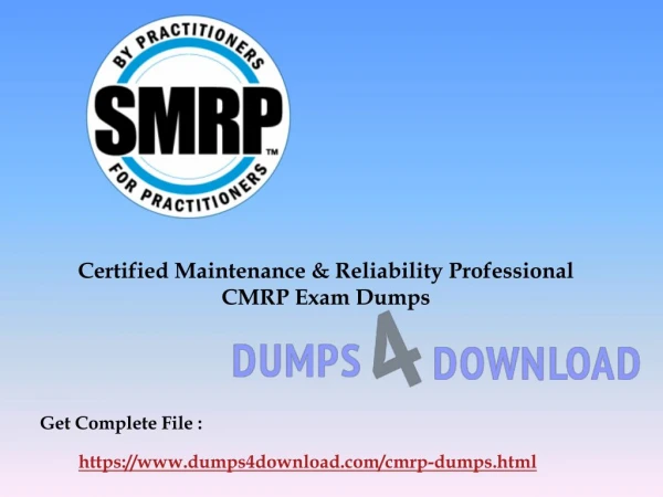 SMRP CMRP Exam Study Guide - CMRP Exam Braindumps Dumps4download