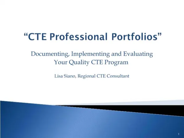 CTE Professional Portfolios