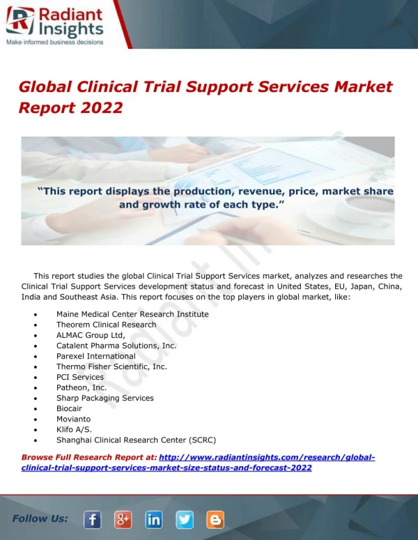 Global Clinical Trial Support Services Market Report 2022