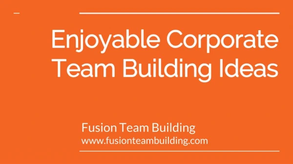 Corporate Team Event Ideas