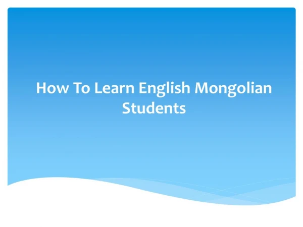 10 ways for learn English for Mongolians