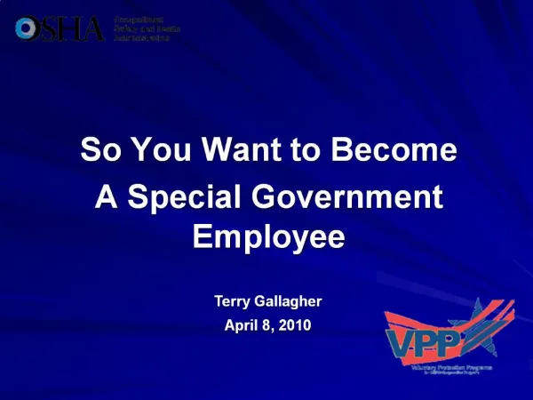 So You Want to Become A Special Government Employee