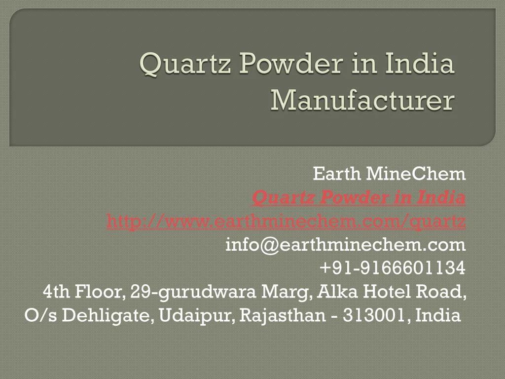 quartz powder in india manufacturer
