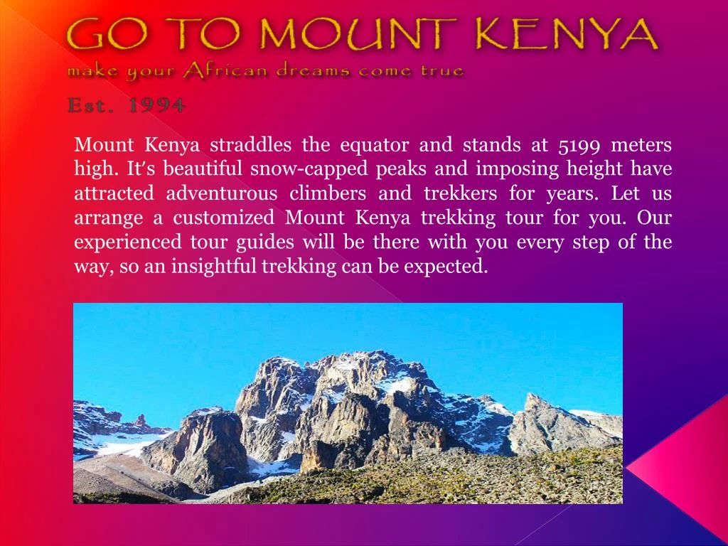 mount kenya straddles the equator and stands