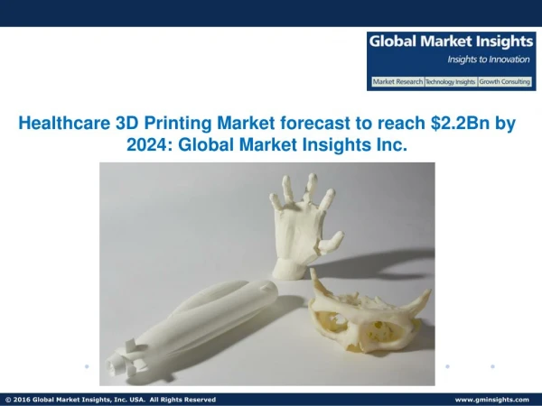 Healthcare 3D Printing Market to grow at 20% CAGR from 2017-2024