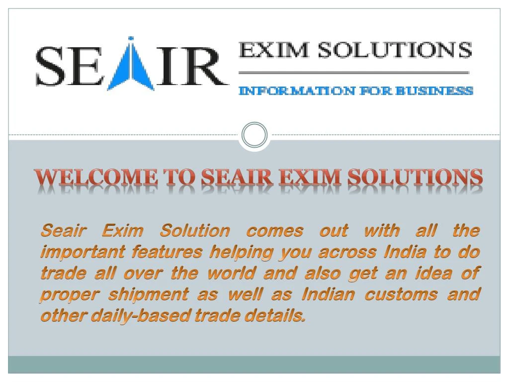 welcome to seair exim solutions