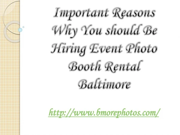 Event Photo Booth Rental Baltimore