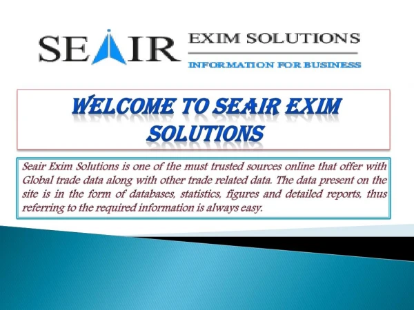 Find Right information about Global Export Import Data with SeAir