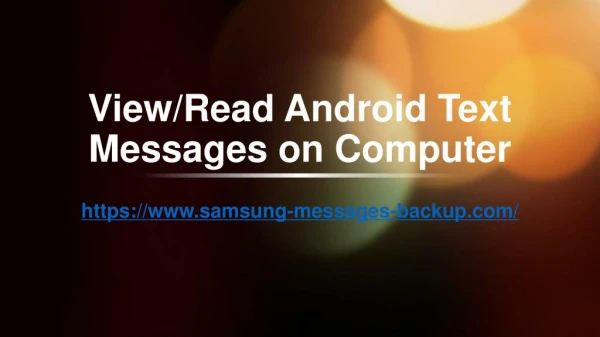 How Can I Read Android Text Messages on Computer/PC