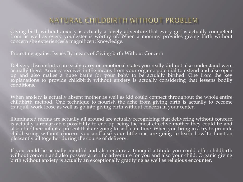 natural childbirth without problem