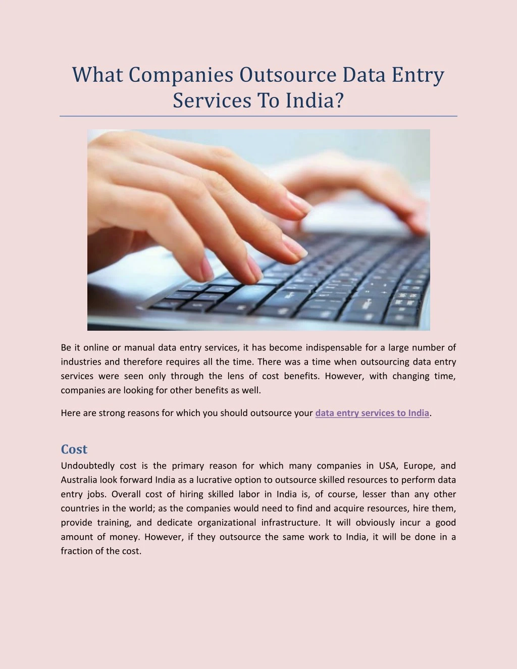 what companies outsource data entry services