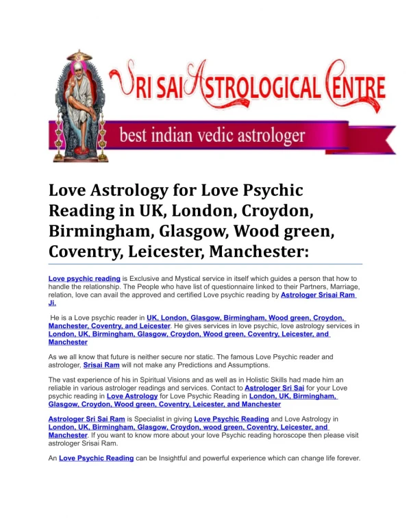 Love Astrology For Love Psychic Reading In London, UK, Birmingham, Glasgow, Croydon, Woodgreen, Coventry, Leicester, Man