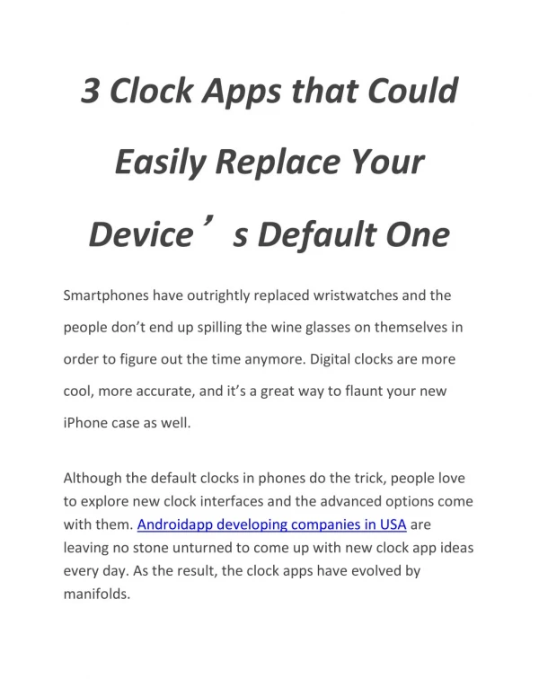 3 clock apps that could