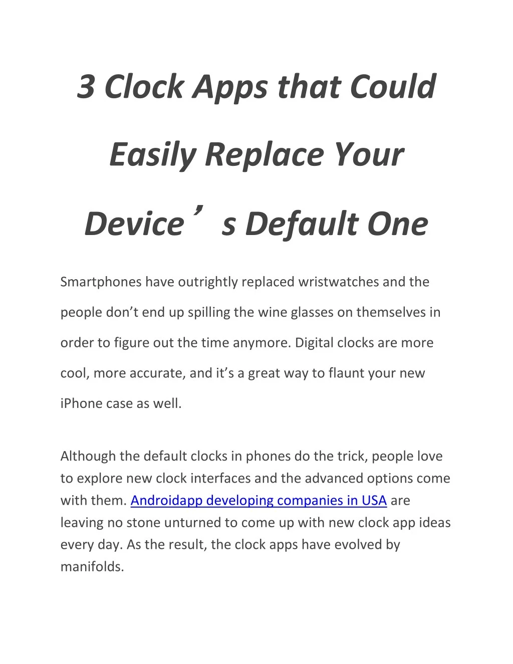 3 clock apps that could