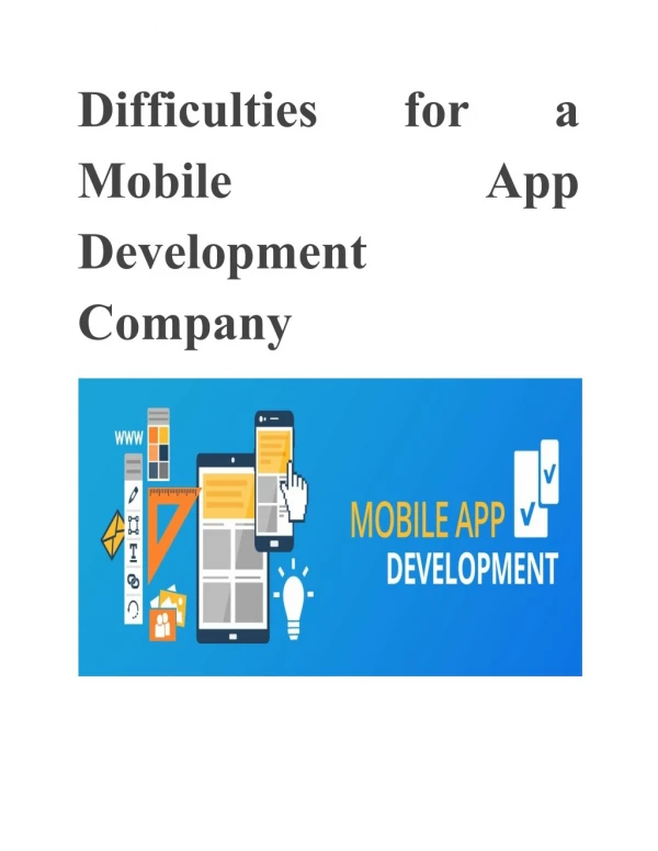 Difficulties for a Mobile App Development Company