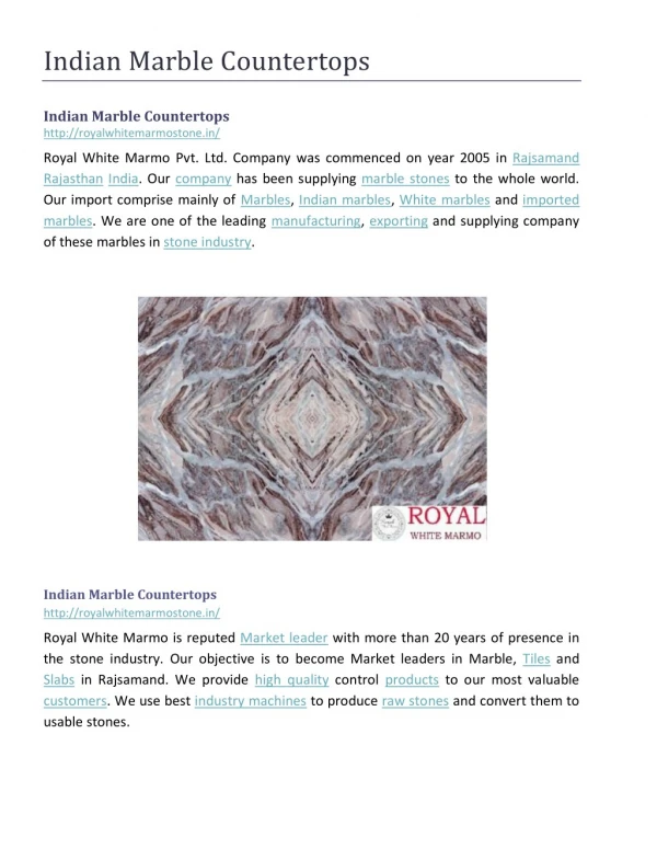 indian marble countertops