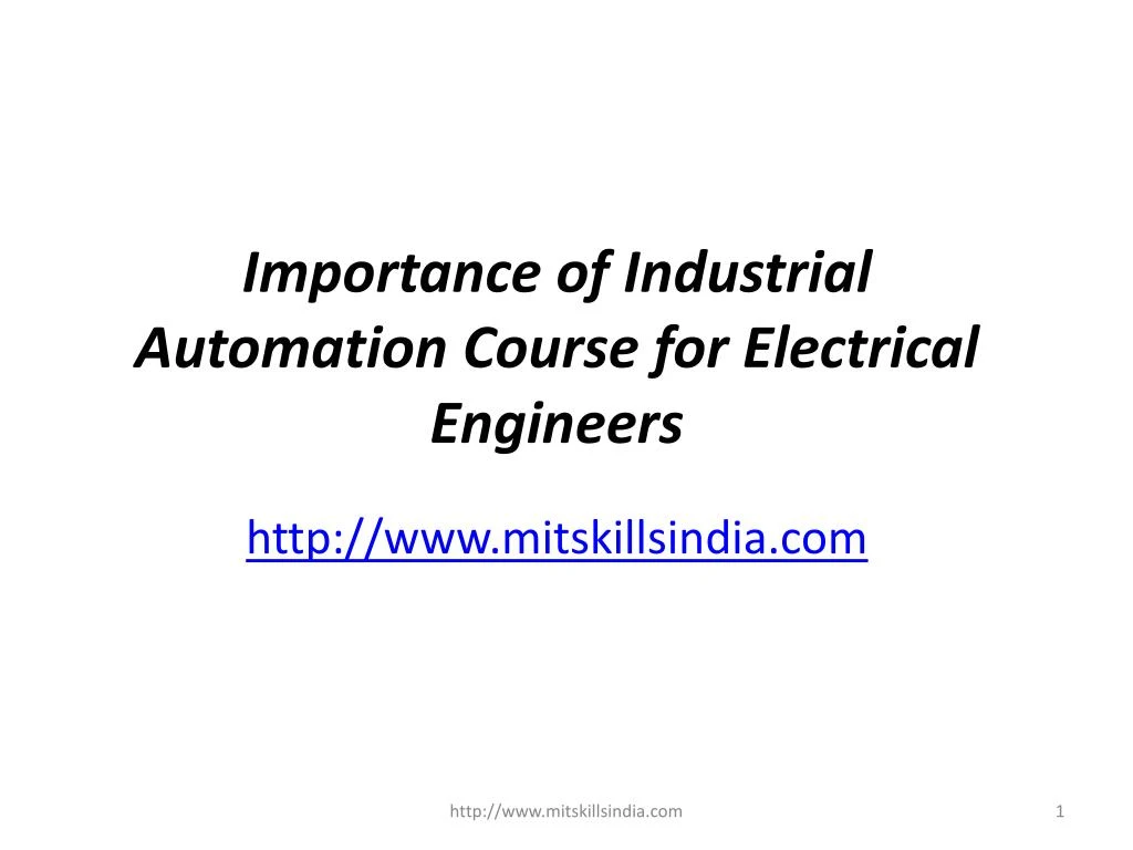 importance of industrial automation course for electrical engineers