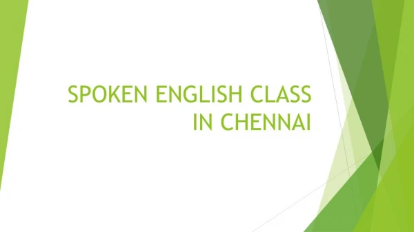 Spoken English Classes In Chennai
