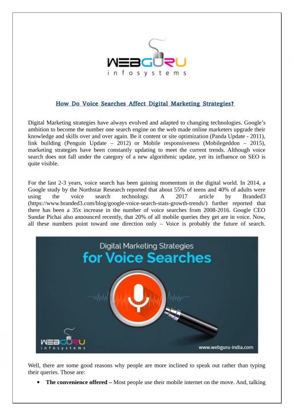 How Do Voice Searches Affect Digital Marketing Strategies?