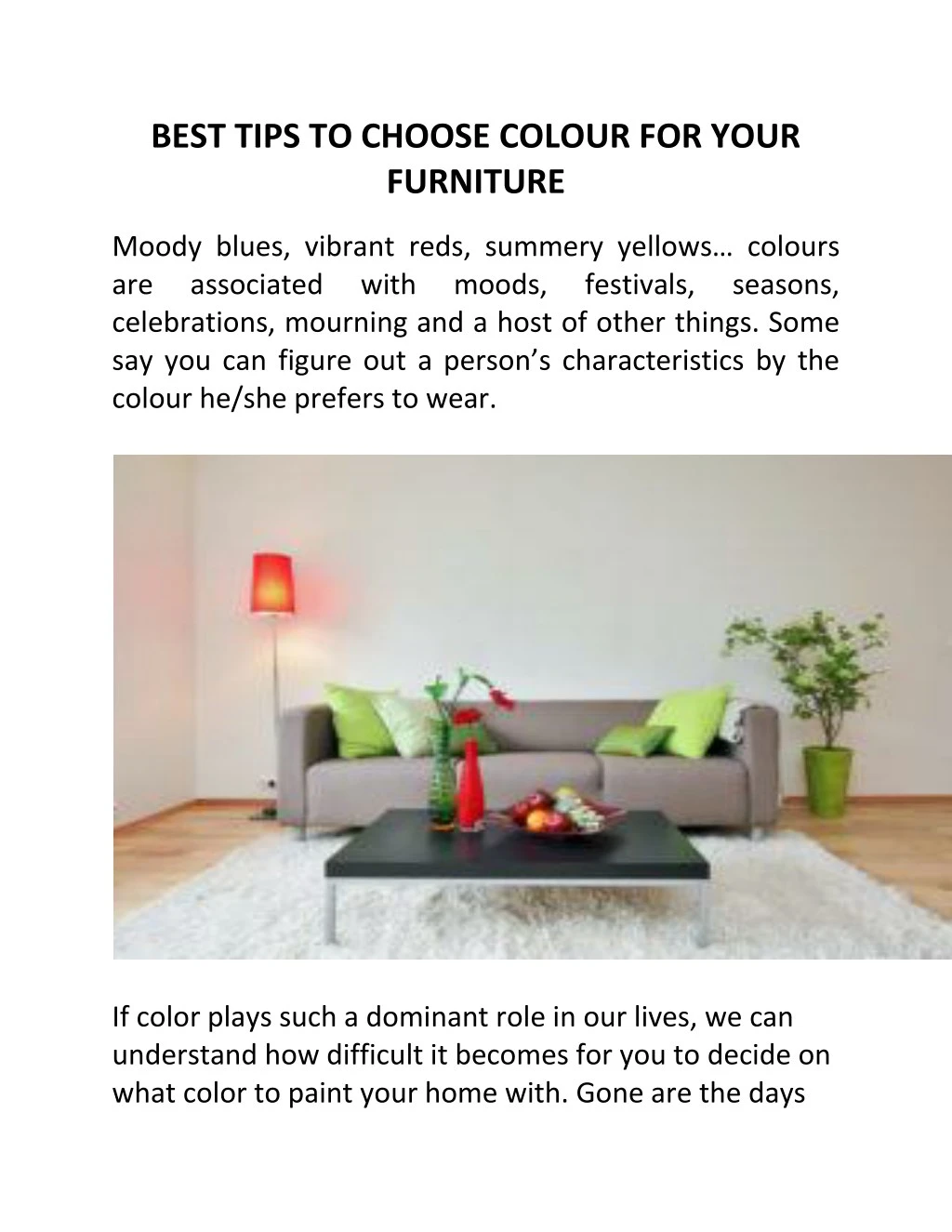 best tips to choose colour for your furniture