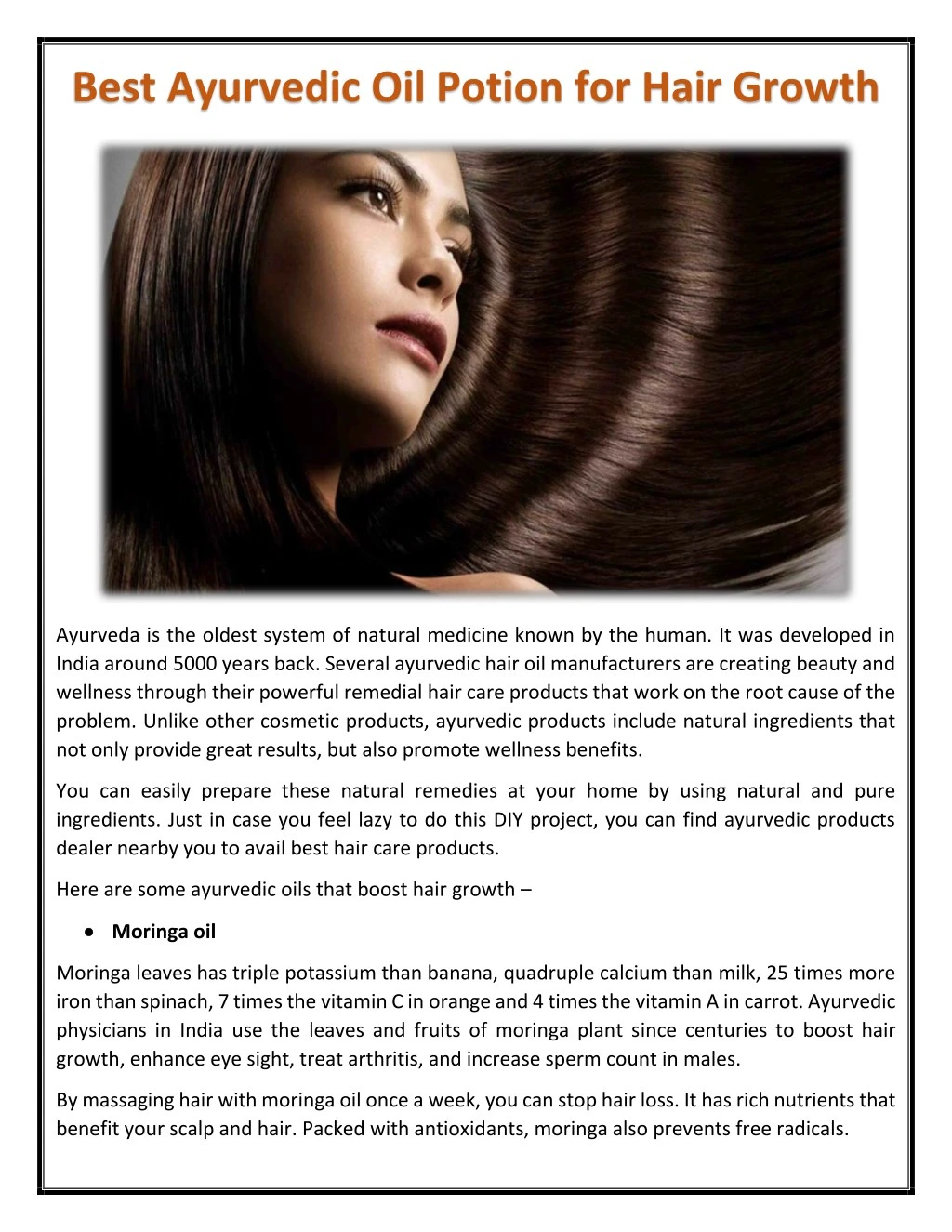 best ayurvedic oil potion for hair growth