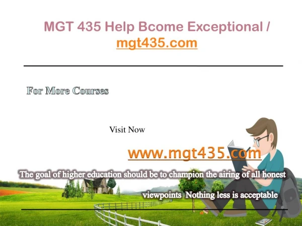 MGT 435 Help Bcome Exceptional / mgt435.com