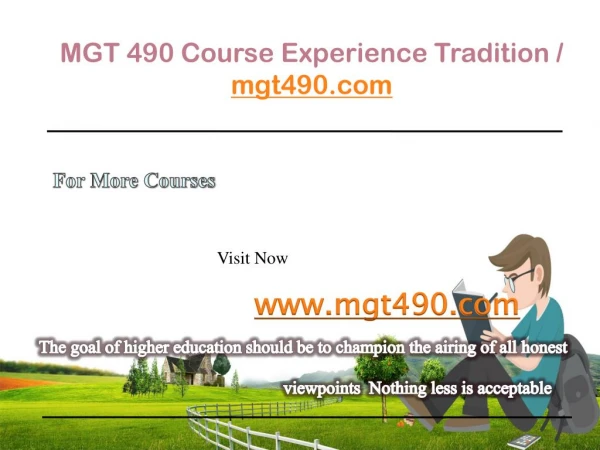 MGT 490 Course Experience Tradition / mgt490.com