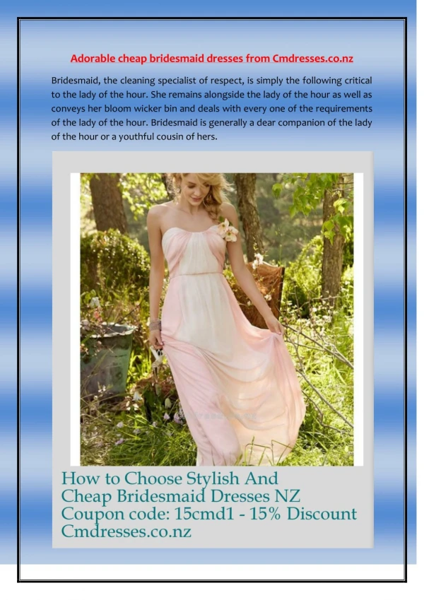 How to Choose Stylish And Cheap Bridesmaid Dresses NZ