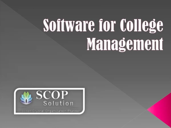 Software for college management | Scop Solution