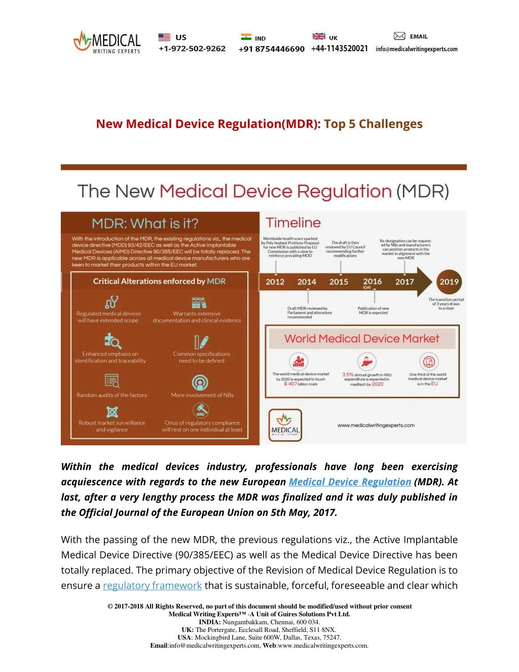 new medical device regulation mdr top 5 challenges