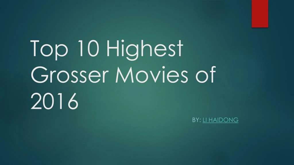 top 10 highest grosser movies of 2016