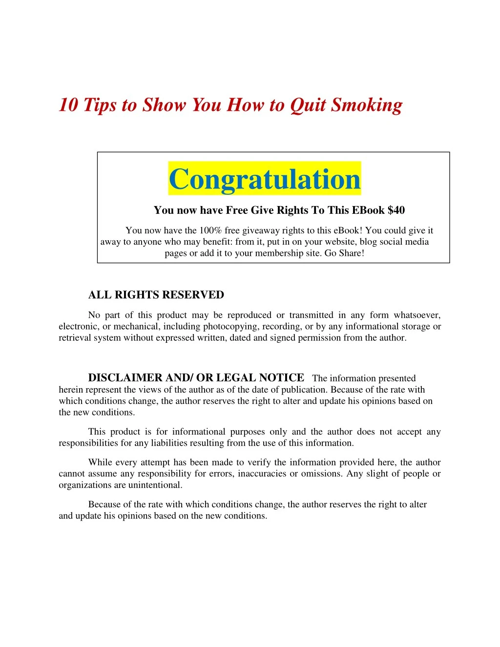 10 tips to show you how to quit smoking